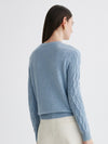 COMOBOCA 100% Cashmere Women's Cable Round Neck Knit Sweater