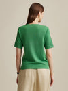 COMOBOCA Women's Wool Worsted Center Seam Knit T-shirt