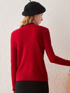 COMOBOCA 100% Cashmere Women's Mock Neck Knit Sweater