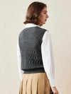 COMOBOCA 100% Cashmere Women's Knitted Sleeveless Sweater Vest