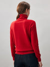 COMOBOCA 100% Cashmere Women's Turtleneck Button-Up Cardigan