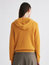 COMOBOCA 100% Cashmere Women's Ribbed Half Zip Knit Hoodie