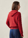 COMOBOCA 100% Cashmere Women's Cable Knit Hooded Sweater
