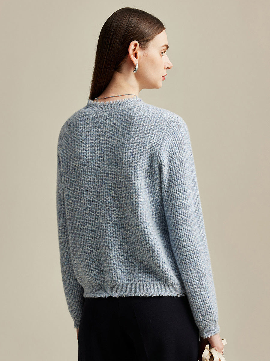 COMOBOCA 100% Cashmere Women's Knit Cardigan with Front Pockets