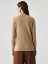 COMOBOCA 100% Cashmere Women's Half-Zip Mock Neck Pullover Sweater
