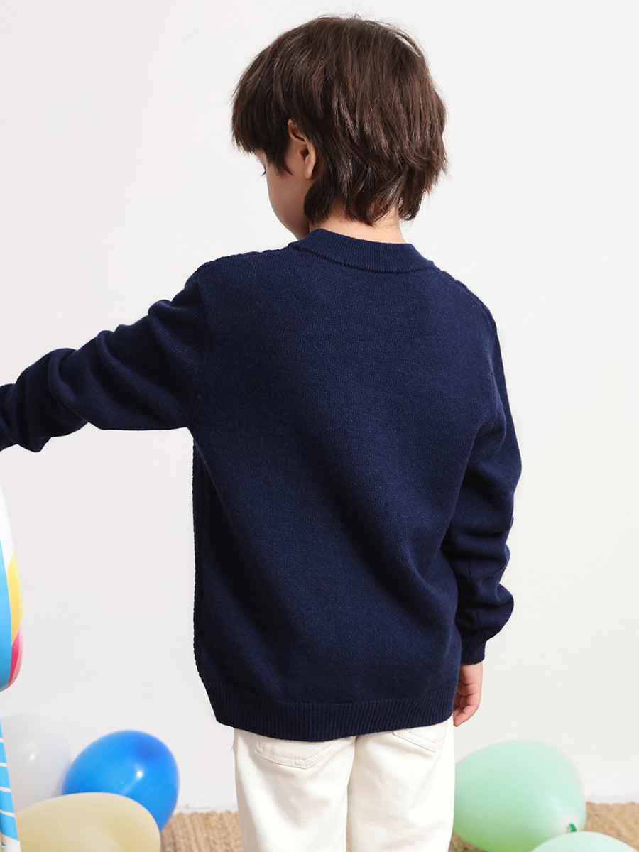 COMOBOCA 100% Wool Kids' Round Neck Sweater