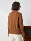 COMOBOCA 100% Cashmere Women's Turtleneck Cable Knit Sweater