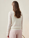 COMOBOCA 100% Wool Women's Stylish Lace Knit Sweater