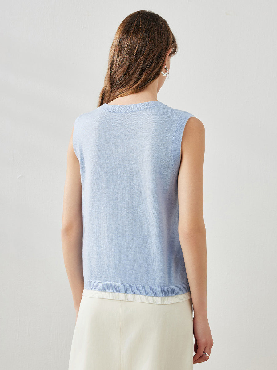 COMOBOCA Women's Faux Layered Look Tank Top