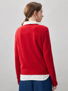 COMOBOCA 100% Cashmere Women's Argyle Cable Button Up Knit Cardigan