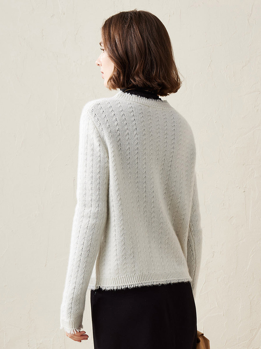 COMOBOCA 100% Cashmere Women's Knit Button Down Cardigan