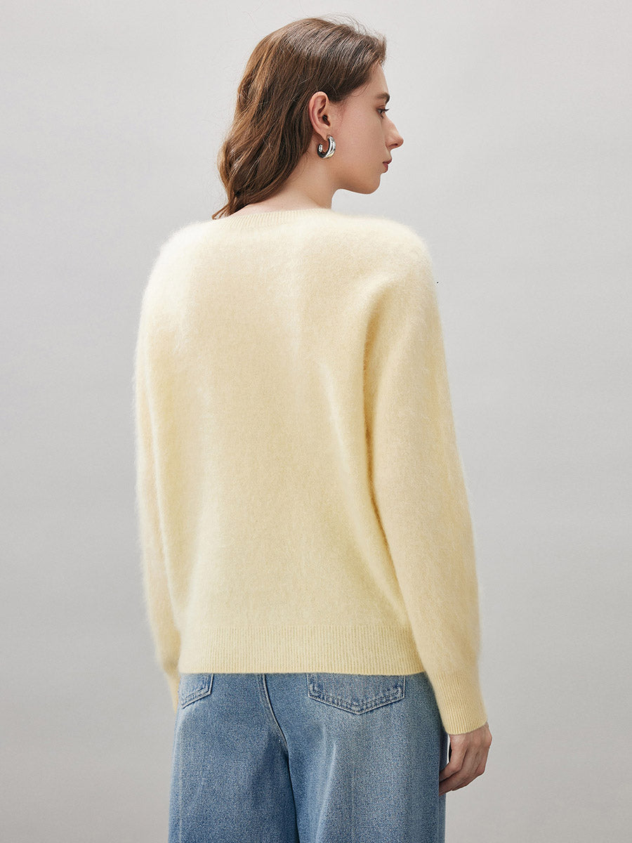 COMOBOCA Women's Wool Seamless Brushed Knit Sweater