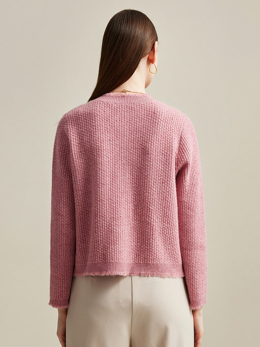 COMOBOCA 100% Cashmere Women's Knit Cardigan with Front Pockets
