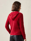 COMOBOCA 100% Cashmere Women's Cardigan Cable Knit Hoodie
