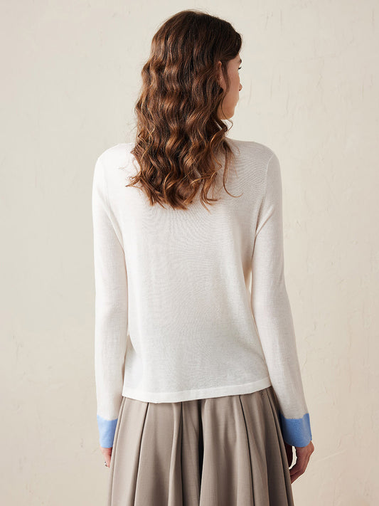 COMOBOCA Women's Essential Color-Blocked Knit Sweater