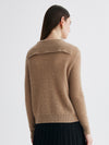 COMOBOCA 100% Cashmere Women's Cable Sailor Collar Sweater