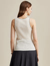 COMOBOCA 100% Wool Women's Sleek Ribbed Knit Tank Top