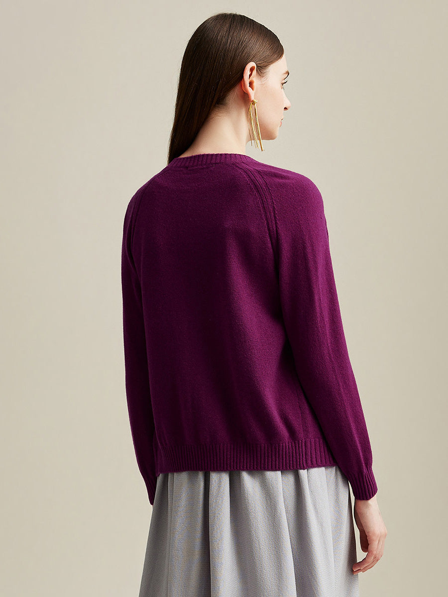 COMOBOCA 100% Cashmere Women's Cable Button Knit Cardigan