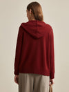 COMOBOCA 100% Wool Women's Cable Knit Zip Cardigan Hoodie