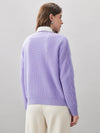 COMOBOCA 100% Wool Women's Cable Round Neck Knit Sweater