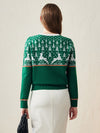 COMOBOCA 100% Wool Women's Reindeer Knit Sweater