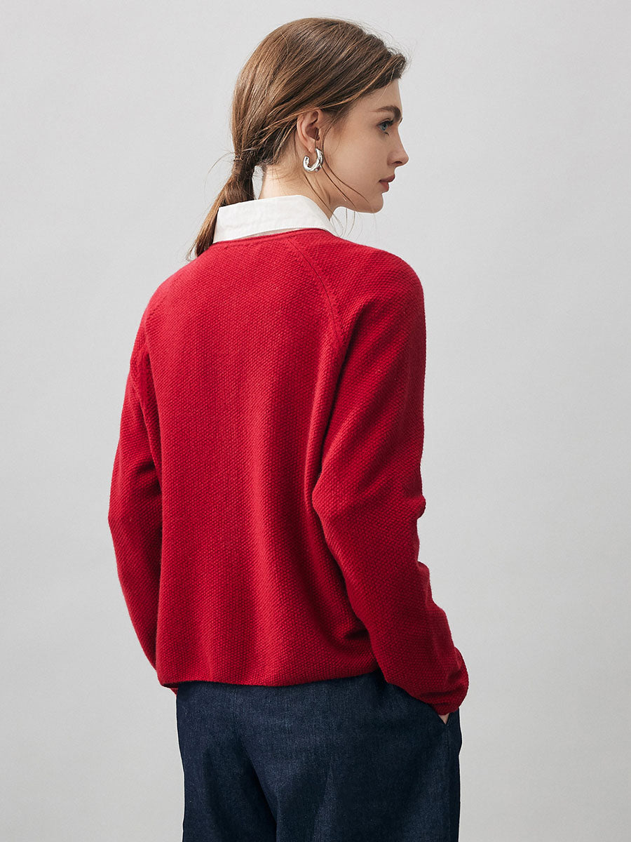 COMOBOCA 100% Cashmere Women's Button Front Knit Cardigan