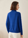 COMOBOCA 100% Cashmere Women's Turtleneck Cable Knit Sweater