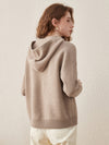 COMOBOCA 100% Wool Women's Sweater Casual Knit Hoodie