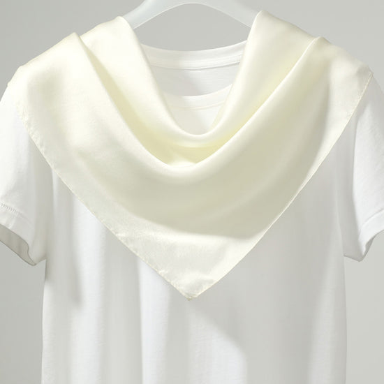 COMOBOCA White 100% Mulberry Silk Women's Versatile Scarf