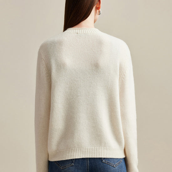 COMOBOCA 100% Cashmere Women's Cable Knit Cardigan