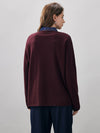 COMOBOCA 100% Wool Women's Oversized U-Neck Sweater