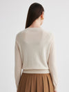 COMOBOCA 100% Cashmere Women's Embroidered Button-Front Cardigan