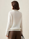 COMOBOCA 100% Cashmere Women's Button Neck Cable Knit Sweater