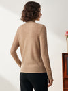 COMOBOCA 100% Cashmere Women's Mock Neck Cable Knit Sweater