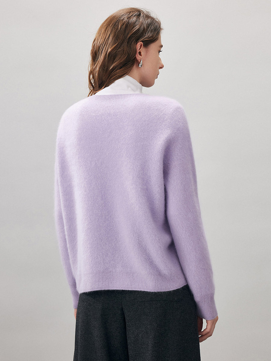 COMOBOCA Women's Wool Seamless Brushed Knit Sweater