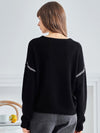 COMOBOCA 100% Cashmere Women's Sweater with Stitch Detailing