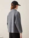 COMOBOCA 100% Wool Women's Loose Knit Blazer Coat
