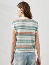 COMOBOCA Women's Striped Knit Polo T-Shirt