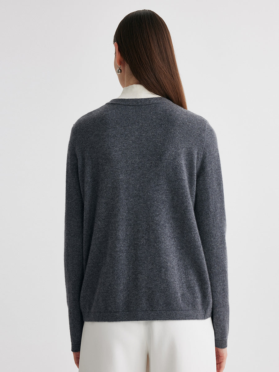 COMOBOCA 100% Cashmere Women's Button-Up Cardigan