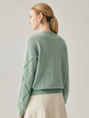 COMOBOCA 100% Cashmere Women's Diamond Patterned Round Neck Sweater