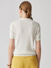 COMOBOCA Women's Classic Cotton Silk Polo Knit T-Shirt