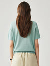 COMOBOCA Women's Cotton Silk Jeweled Neckline T-Shirt