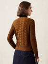 COMOBOCA 100% Cashmere Women's Cable Knit Button Cardigan