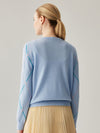 COMOBOCA 100% Cashmere Women's Diamond Patterned Pearl Button Cardigan