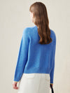 COMOBOCA 100% Wool Women's Contrast Trim Knit Sweater