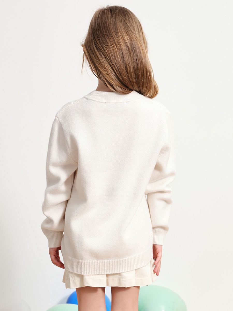 COMOBOCA 100% Wool Kids' Round Neck Sweater