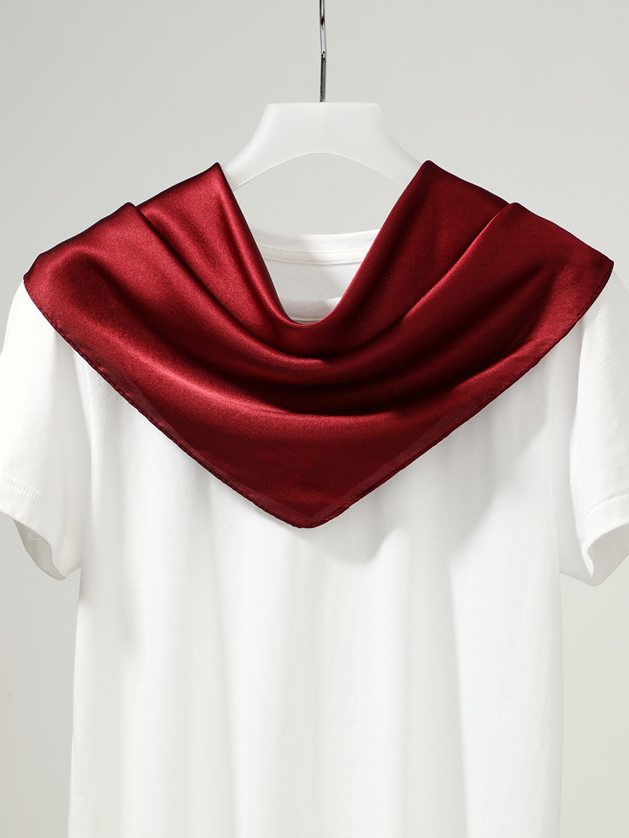 COMOBOCA Deep Red 100% Mulberry Silk Women's Versatile Scarf