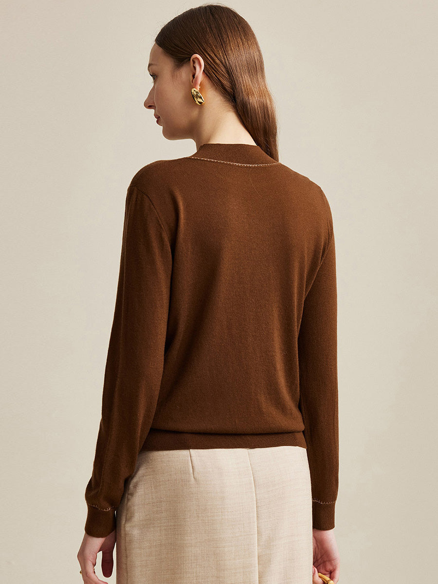 COMOBOCA 100% Wool Worsted Women's Elegant Sweater