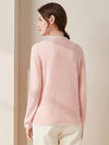 COMOBOCA 100% Cashmere Women's Ribbed Contrast Trim Sweater