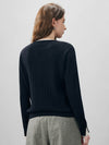 COMOBOCA 100% Wool Women's Ribbed Contrast Trim Sweater